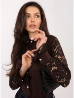 MI KS košile C229.16P tmavě hnědá