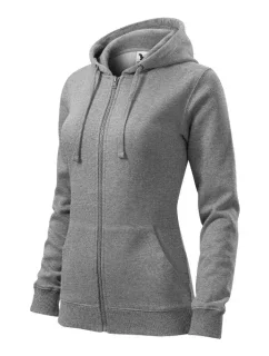 Trendy Zipper mikina dámská tmavě šedý melír