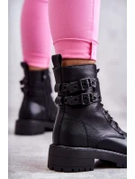 Dámské teplé kožené kozačky černe Silvor Dámské teplé kožené kozačky černe Silvor