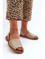 Zazoo 40327 Kožené Nášlapné Sandály Bežové