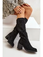 Dámské Kozačky Na Podpatku Před Koleno Černé Erisorae Dámské Kozačky Na Podpatku Před Koleno Černé Erisorae