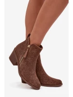 Dámské boty na podpatku S.Barski HY52-538 hnědé