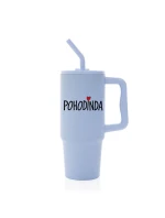 POHODINDA - světle modrá cestovní termoska s barevným víčkem 900 ml