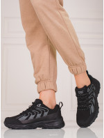 Moderní  trekingové boty černé dámské bez podpatku