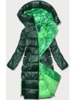 Zelená dámská bunda s kontrastními vsadkami (ag1-j9063)