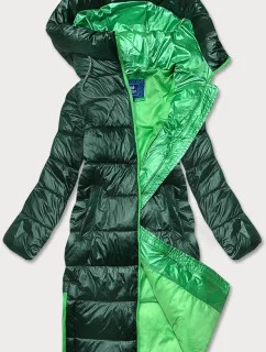 Zelená dámská bunda s kontrastními vsadkami (ag1-j9063)