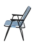 TURISTICKÉ SEDADLO S OPĚRKOU 52x44x75CM SKLÁDACÍ MODRÁ LINIE