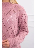 Poloviční rolák s diamantovým vzorem tmavě růžový