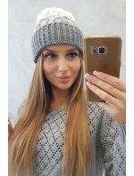 Dámská čepice Samara K346 šedá+bílá Dámská čepice Samara K346 šedá+bílá