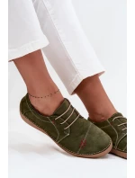 Kožené dámské polobotky s prošitím Artiker 57C2112 Zelené Kožené dámské polobotky s prošitím Artiker 57C2112 Zelené