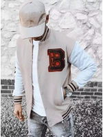 Pánská mikina na zip v barvě ecru FashionStreet BX5440