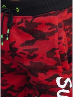 Pánské tepláky s potiskem moro červené FashionStreet UX4443