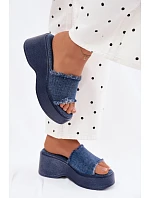 Dámské platformové sandály s džínovým vzorem Virelia