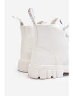 Zateplené patentované dětské boty Big Star Bílé