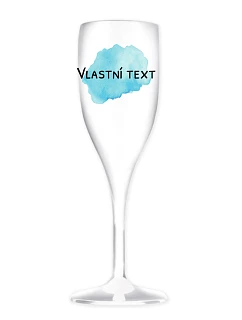Personalizovaná nerozbitná prosecco sklenice s barevnou skvrnou