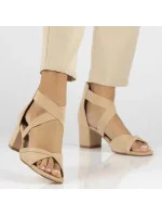 Dámské sandály na jehlovém podpatku PAW539B / DS6262 Béžová- Filippo Dámské sandály na jehlovém podpatku PAW539B / DS6262 Béžová- Filippo