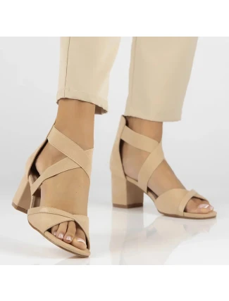 Dámské sandály na jehlovém podpatku PAW539B / DS6262 Béžová- Filippo Dámské sandály na jehlovém podpatku PAW539B / DS6262 Béžová- Filippo