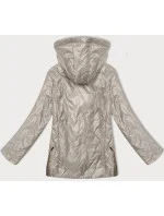 Světle béžová dámská prošívaná bunda s odepínací kapucí S'West (B8356-70)