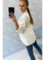 Sako s klopami elegantní světle béžové