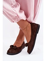 Kožené Semišové Dámské Polobotky Zazoo 379 Čokoládové