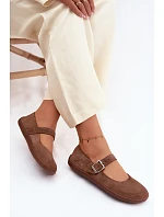 Baleríny Barefoot z přírodního semiše Zazoo 316 hnědé