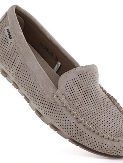 Dámské semišové polobotky khaki mokasíny Potocki 09301