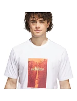 Pánské tričko adidas Waterfall Graphic, bílé, KH0398