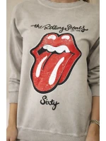 Bavlněná souprava otřená potiskem teplákové + kalhoty béžový