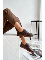 Kožené dámské polobotky Barefoot Zazoo 10189 Čokoládové