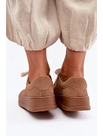 Semišové tenisky s kožíškovým šněrováním Kobbo 79655 Camel Semišové tenisky s kožíškovým šněrováním Kobbo 79655 Camel