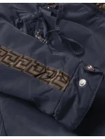 Tmavě modro-hnědá oboustranná dámská bunda (w555)