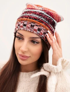 Čepice s fleecem Krystyna K207 červený+černý