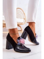 Semišové Lodičky Hadí Kůže černé Sofie Semišové Lodičky Hadí Kůže černé Sofie