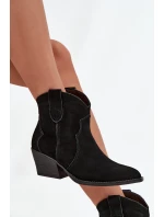 Vklouzávací dámské kovbojské boty z přírodního semiše Černé Beretta