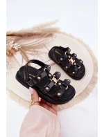 Dívčí sandály se zlatým detailem černé Lunessa