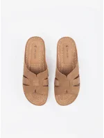 Pěkné dámské  nazouváky hnědé na klínku