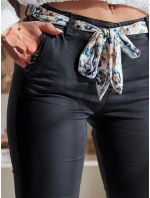 Dámské látkové chinos kalhoty s páskem ROSSALI navy blue FashionStreet UY2532