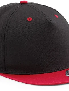 Beechfield B 610C 5 panelová Snapback kontrastní kšiltovka 53.610C black/classic red