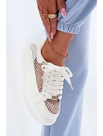 Kožené Dámské Tenisky S Dekorací GOE TT2N4010 Bílé