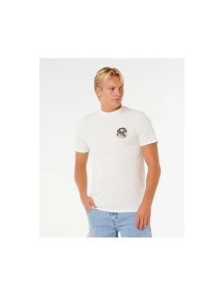 Pánské tričko RIP CURL Wettie Passage Icon Tee, bílé Pánské tričko RIP CURL Wettie Passage Icon Tee, bílé