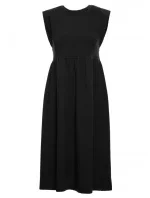 M581 Šaty bez rukávů s vysokým pasem - černé