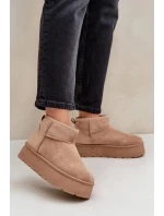 Dámské sněhule na platformě Ninala – tmavě béžové