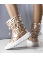 Dámské metalické INT1783B zateplené sněhule Béžová - Big Star Dámské metalické INT1783B zateplené sněhule Béžová - Big Star