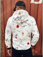 Pánská mikina s kapucí bílá FashionStreet BX5760