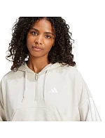 Dámská mikina adidas Essentials French Terry Quarter-Zip Hoodie beige JN1958
