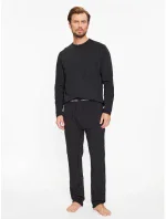 Pánské pyžamo L/S PANT SET 000NM2510E UB1 černé - Calvin Klein