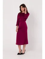 Dámské šaty K177 bordó - Makover Dámské šaty K177 bordó - Makover
