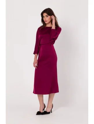 Dámské šaty K177 bordó - Makover Dámské šaty K177 bordó - Makover