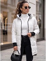 Dámská prošívaná přechodová bunda s kapucí, světle šedá, FashionStreet TY5788 Dámská prošívaná přechodová bunda s kapucí, světle šedá, FashionStreet TY5788
