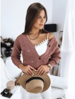 Dámský rozepínací svetr WIKI růžový FashionStreet MY1708